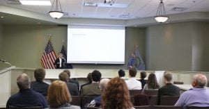 Several Centre College students presented a report to the Danville-Boyle County Economic Development Partnership about different strategies to strengthen and grow the community.