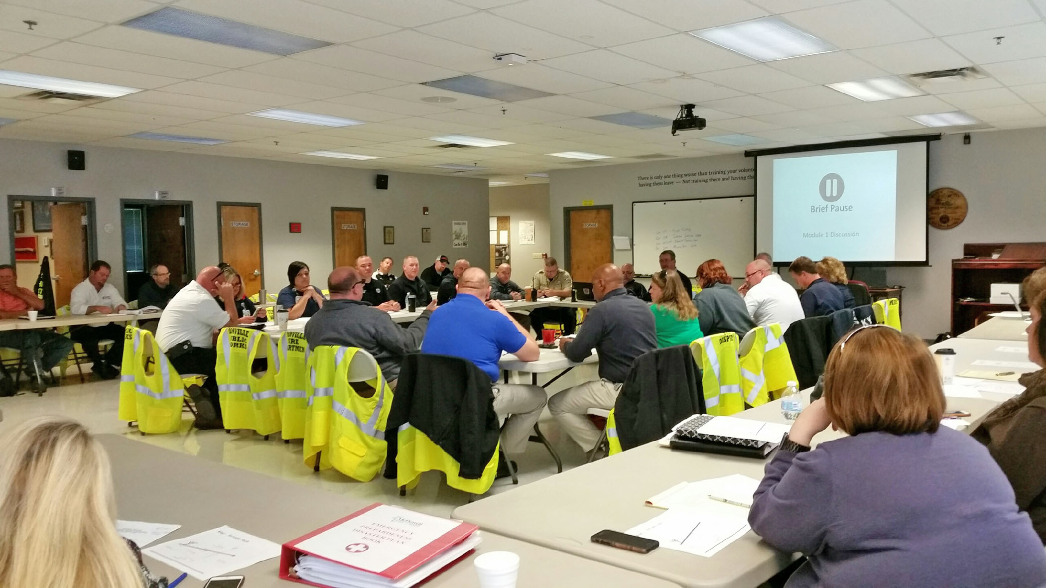 Around the table Officials hold tabletop exercise to prepare for